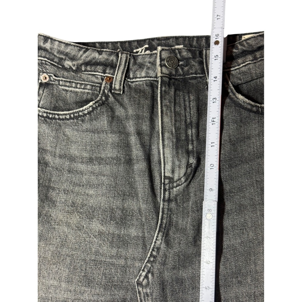 NWOT We The Free Black Denim Mini Skirt Raw Fringe Hem Distressed Size 25 - Picture 6 of 8
